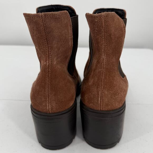 Geox Respira Damiana Women's Brown Suede Leather Heeled Ankle Boots Size 39.5 - Picture 3 of 11